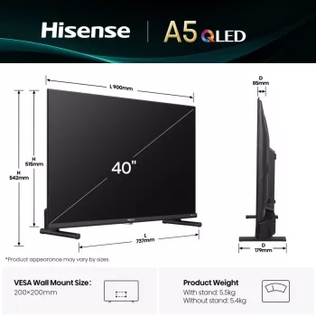 Hisense 40A5Q 101,6 cm (40 inch) Full HD Smart TV Wi-Fi zwart