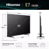 Hisense 75E77Q 190,5 cm (75") QLED 4K Ultra HD Smart TV, HDR10+, Dolby Vision, VIDAA, wifi, drievoudige tuner, zwart
