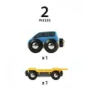 Modelspoor autotransporter van Ravensburger BRIO — 2-delig, zwart/blauw/geel