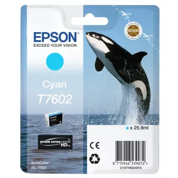 Inktpatroon Epson T7602 cyaan