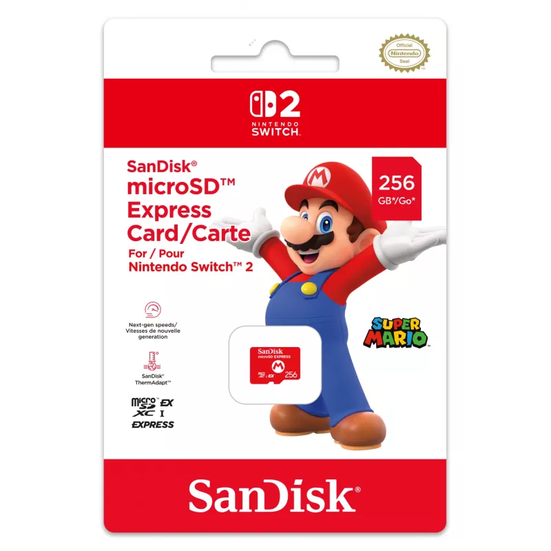 microSD Express-kaart NINTENDO 256 GB voor Nintendo Switch 2, Mario-design