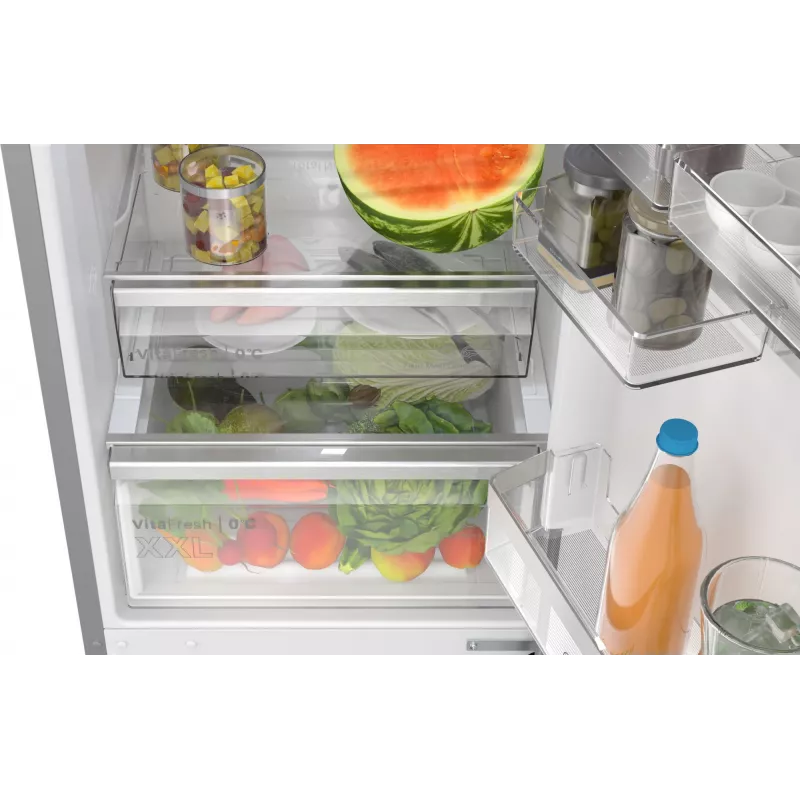 Bosch Serie 6 KGN39AIAU koel-vriescombinatie, vrijstaand, 363 l (260 l + 103 l), 203 cm, energieklasse A, geborsteld roestvrij staal