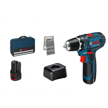Accuschroevendraaier Bosch GSR 12V-15 Professional, 1300 RPM, zwart, blauw