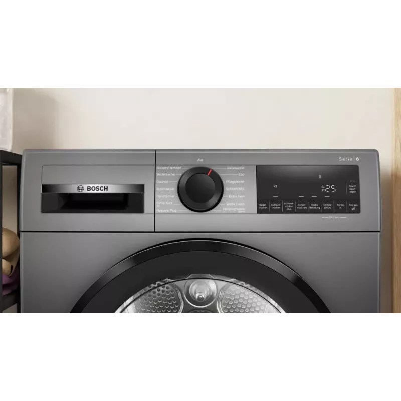 Bosch Serie 6 WQG243DR10 warmtepompdroger vrijstaand frontlader 9 kg grijs