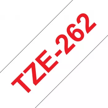 Brother gelamineerde tape 36 mm, rood op wit, TZe, thermotransfer, China, 5 jaar, Brother