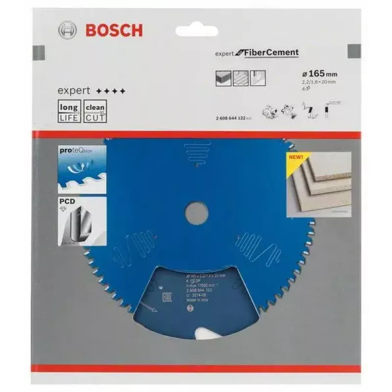 Bosch Expert for Fibre Cement cirkelzaagblad 165 mm, 4 tanden, asgat 20 mm, 2608644122