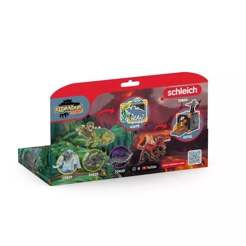 Speelfigurenset Schleich Eldrador Creatures vuur-dinosaurus vs. junglehagedis, model 70834