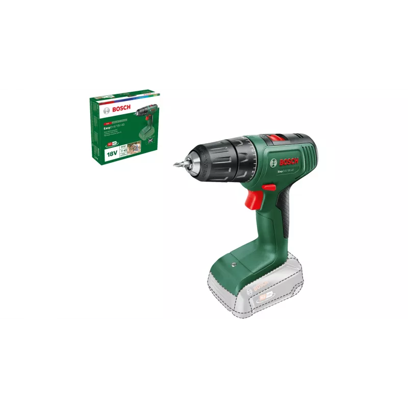 Bosch EasyDrill 18V-40 06039D8000 accuboor-/schroefmachine, 40 Nm, 1630 tpm, 2 snelheden, zonder accu en lader, groen/zwart