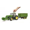 Tractor BRUDER John Deere 7R 350 met frontlader en tandemas-kipper, kunststof, vanaf 3 jaar