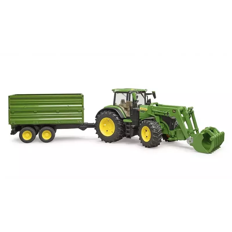 Tractor BRUDER John Deere 7R 350 met frontlader en tandemas-kipper, kunststof, vanaf 3 jaar