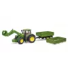 Tractor BRUDER John Deere 7R 350 met frontlader en tandemas-kipper, kunststof, vanaf 3 jaar