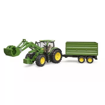 Tractor BRUDER John Deere 7R 350 met frontlader en tandemas-kipper, kunststof, vanaf 3 jaar