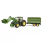 Tractor BRUDER John Deere 7R 350 met frontlader en tandemas-kipper, kunststof, vanaf 3 jaar