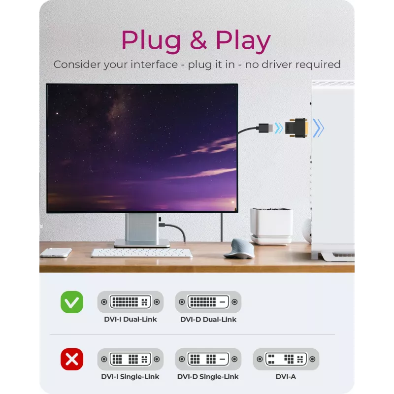 ICY BOX IB-AC552 DVI-D HDMI type A (standaard)