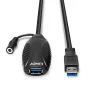 Lindy 43156 actieve USB 3.0-verlengkabel, USB-A-stekker naar USB-A-aansluiting, 10 m, USB 3.2 Gen 1, 5 Gbit/s, zwart