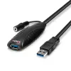 Lindy 43156 actieve USB 3.0-verlengkabel, USB-A-stekker naar USB-A-aansluiting, 10 m, USB 3.2 Gen 1, 5 Gbit/s, zwart