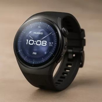 Smartwatch HUAWEI WATCH 5 — rond 46 mm, 1,38 inch display, GPS, Bluetooth, mobiel, zwart