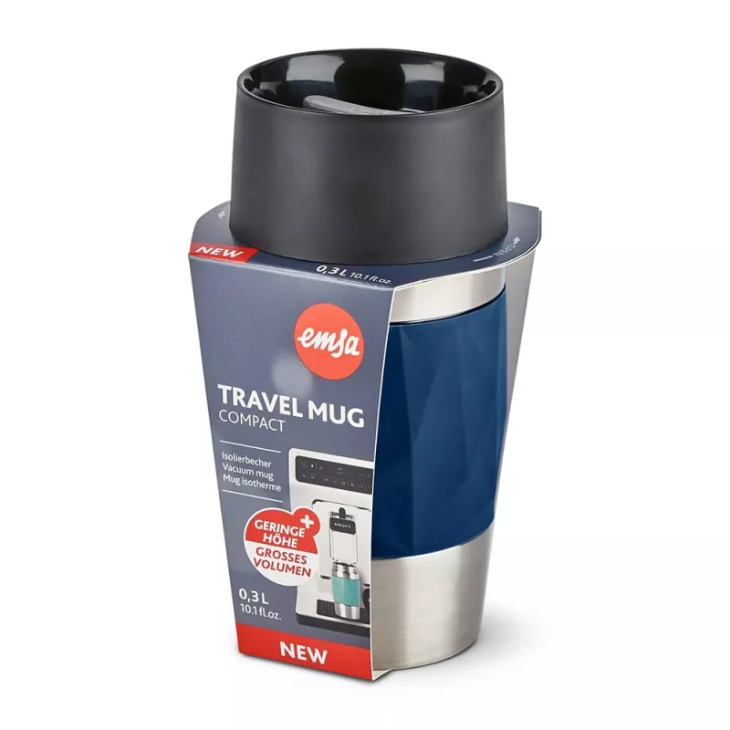 EMSA Travel Mug Compact 300 ml blauw, roestvrij staal