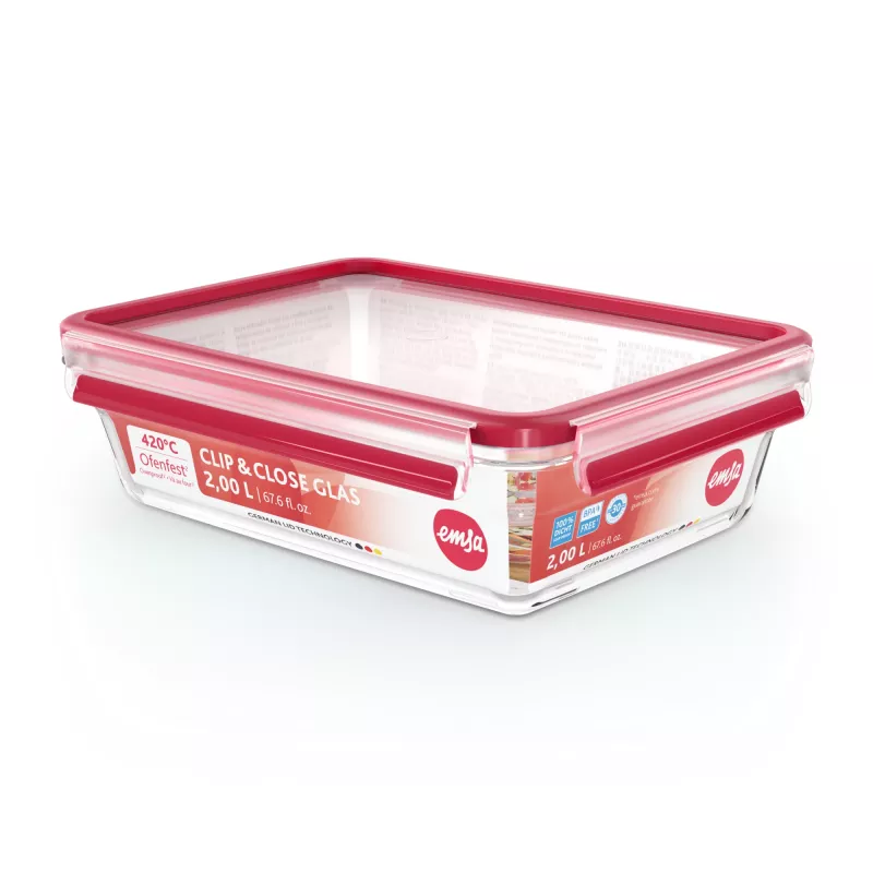 EMSA CLIP & CLOSE N10411 rechthoekige box 2 L transparant 1 stuk