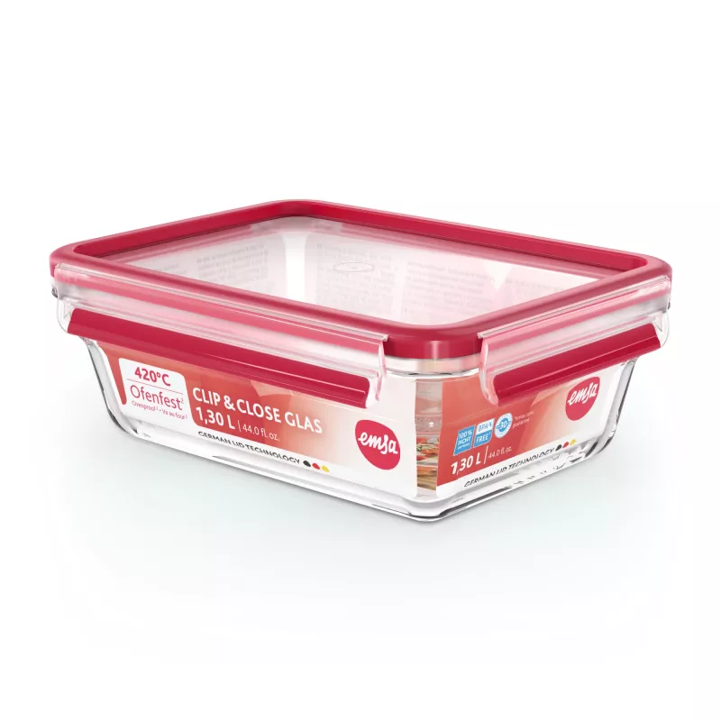 EMSA CLIP & CLOSE N10410 rechthoekige box 1,3 L transparant 1 stuk