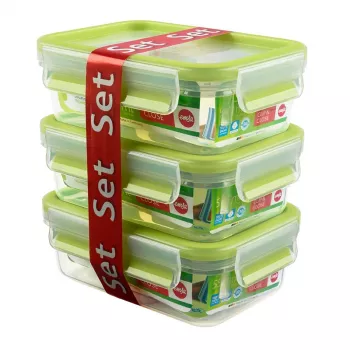 EMSA 508570 levensmiddelenbewaardoos rechthoekige doos 0,55 L transparant 3 stk.