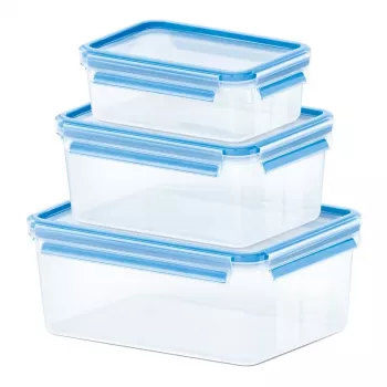 EMSA 508567 levensmiddelenbewaarbox rechthoekig transparant 3 stuk