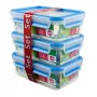 EMSA 508558 levensmiddelenbewaarcontainer rechthoekige box 1 L blauw, transparant 3 stuks