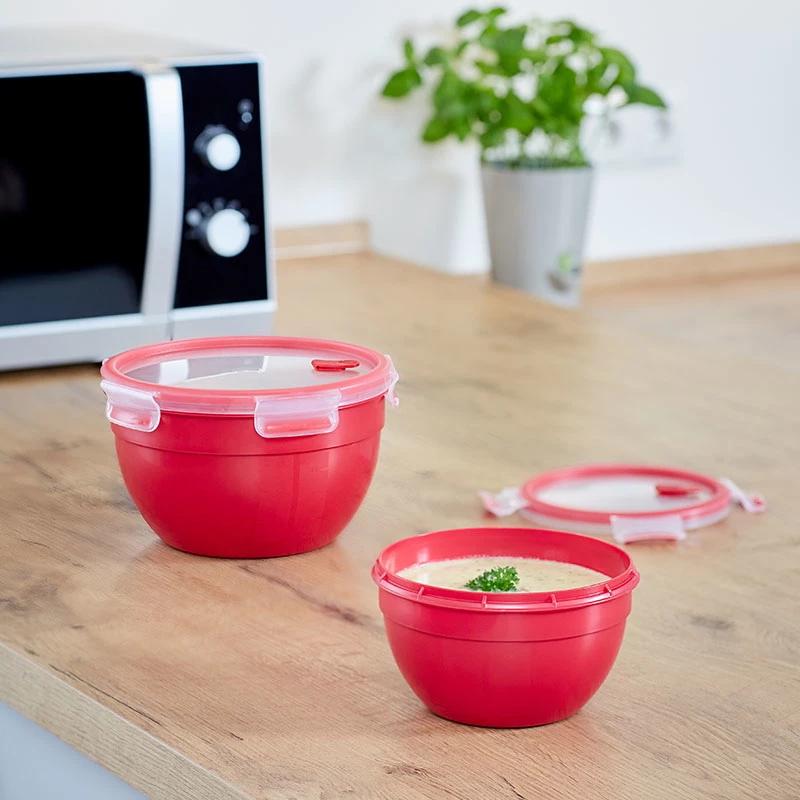 Box EMSA N10605 rond 1,1 L rood transparant 95 mm 16,7 cm