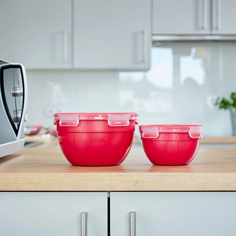Box EMSA N10605 rond 1,1 L rood transparant 95 mm 16,7 cm
