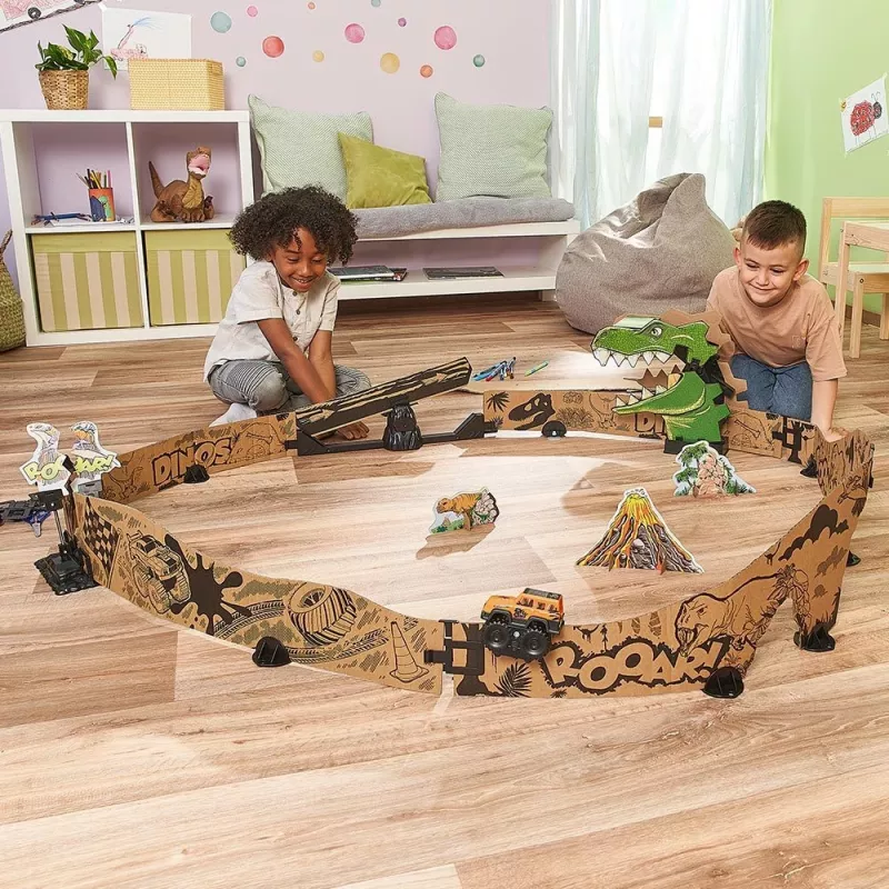Speelgoed-racebaanset VTech Car-Board Racers Dino Adventure Set, baan