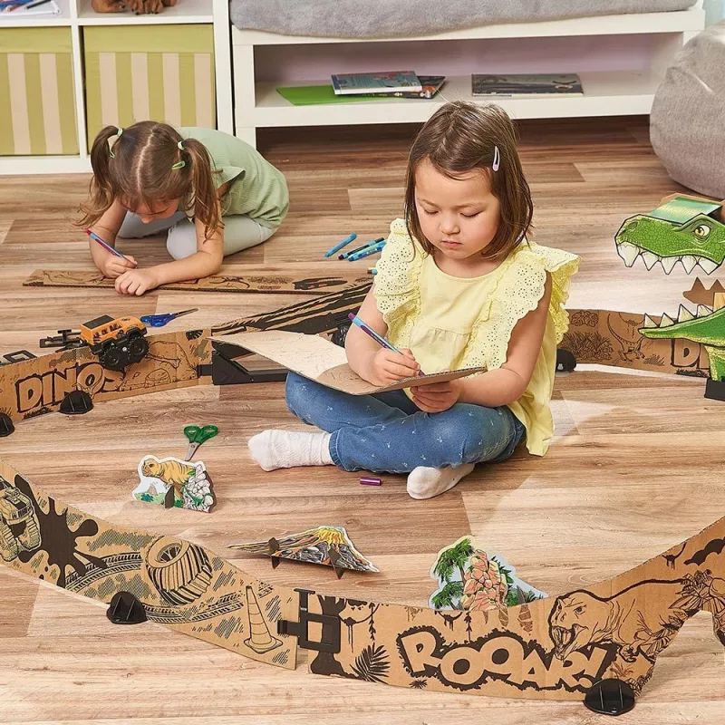 Speelgoed-racebaanset VTech Car-Board Racers Dino Adventure Set, baan