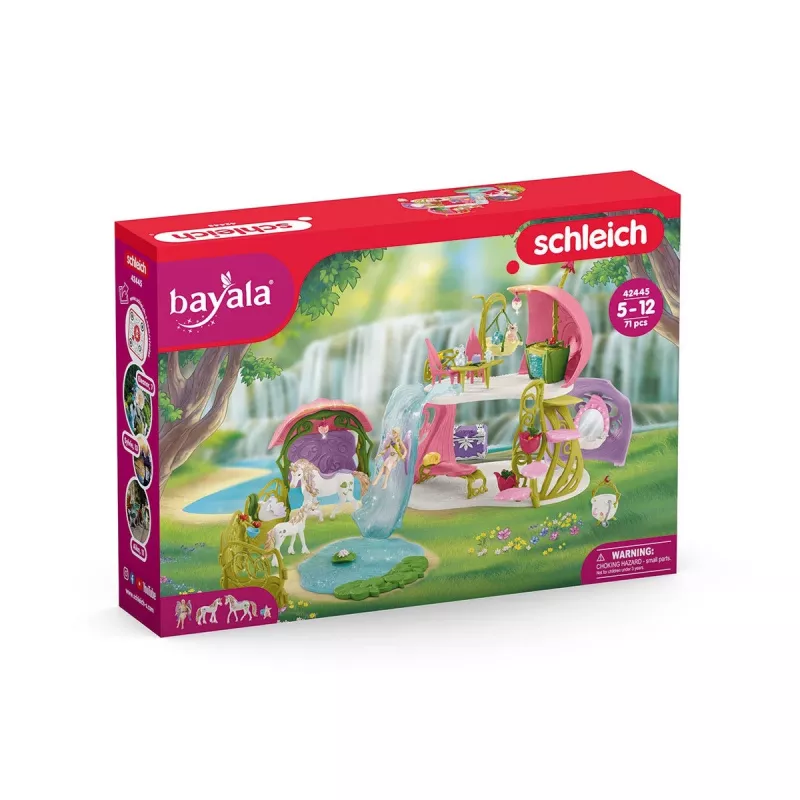 schleich BAYALA Glinsterend bloemenhuis met eenhoorns, meer en stal