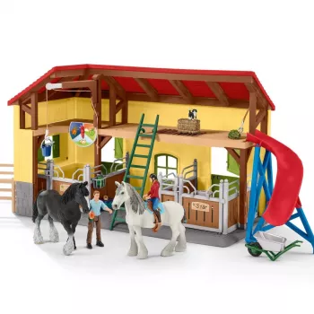 schleich FARM WORLD paardenstal, boerderij, boerderijdieren / boerderijspeelgoed, 3 jaar, veelkleurig, kunststof