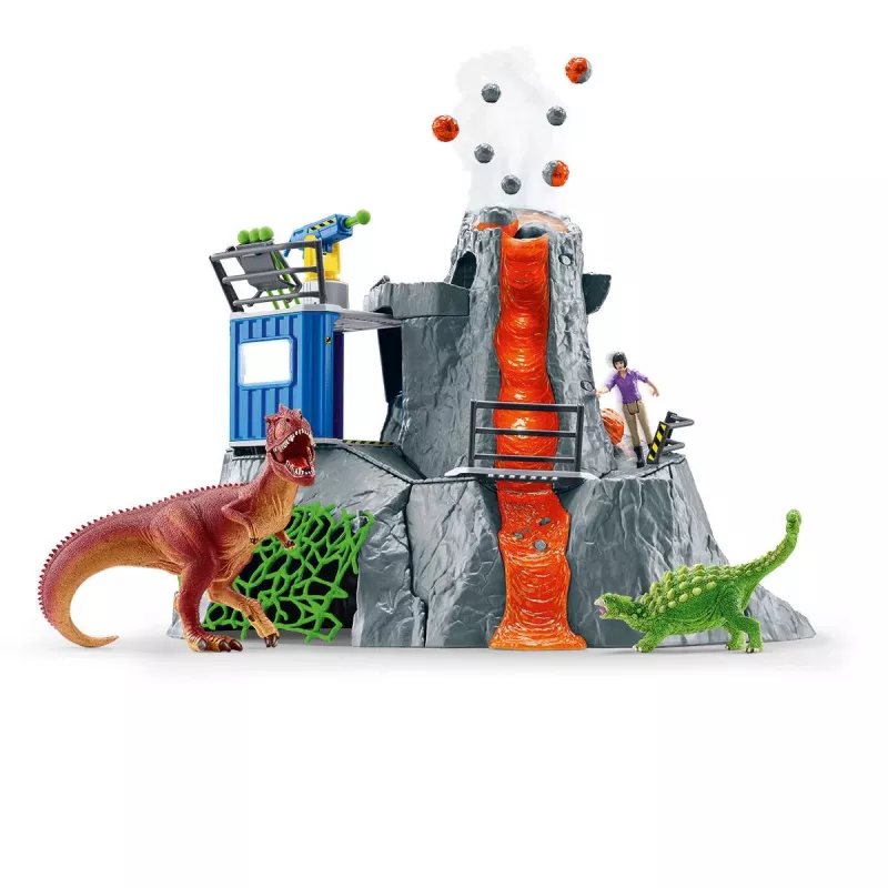 Schleich dinosaurus vulkaan-expeditiebasiskamp veelkleurig 42564