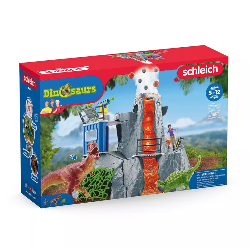 Schleich dinosaurus vulkaan-expeditiebasiskamp veelkleurig 42564