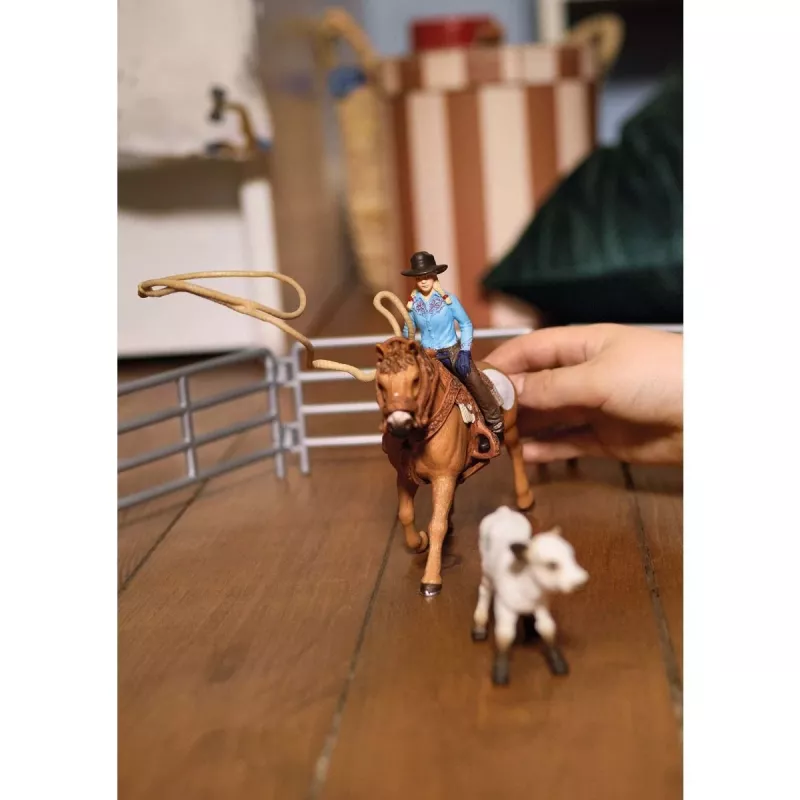 schleich Cowgirl Team Roping Fun, 3 jaar, veelkleurig