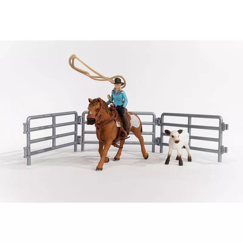 schleich Cowgirl Team Roping Fun, 3 jaar, veelkleurig