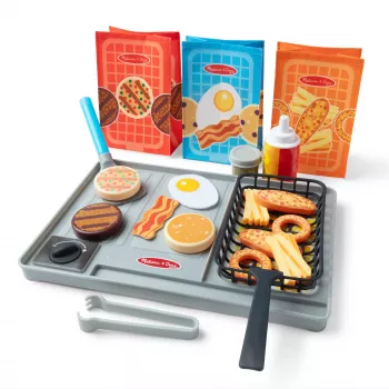 Melissa & Doug Flip & Fry grillspeelset met Water WOW! kleurveranderend speelgoedeten, kleuterspeelgoed vanaf 3 jaar