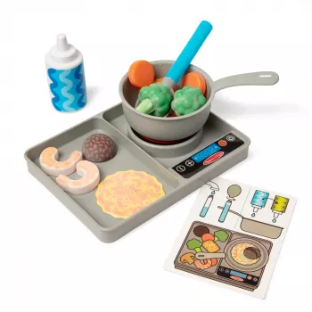 Melissa & Doug Simmer & Stir fornuis-speelset met Water WOW Color Reveal speelgoedeten, kleuterspeelgoed vanaf 3 jaar