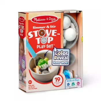 Melissa & Doug Simmer & Stir fornuis-speelset met Water WOW Color Reveal speelgoedeten, kleuterspeelgoed vanaf 3 jaar