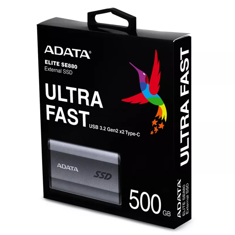 ADATA SE880 500 GB USB Type-C 3.2 Gen 2 (3.1 Gen 2) Wi-Fi grijs