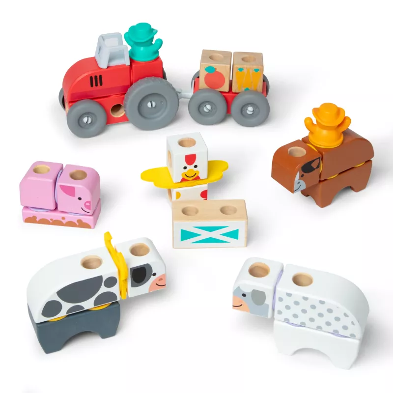 Melissa & Doug MDT BBN Blockables Farm GML, 2 jaar, 56 stuks, kunststof, hout