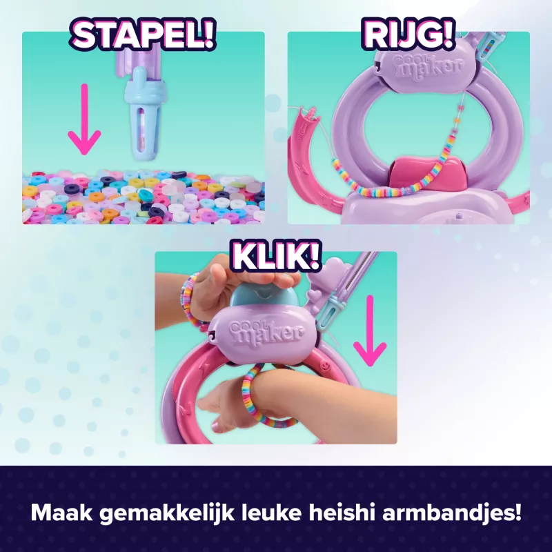 Armband-maakset Spin Master Cool Maker Stack'd Heishi Bracelet Studio — knutselset voor het maken van armbanden in Heishi-stijl