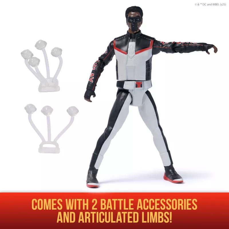 DC Comics, SUPERMAN, Mr. Terrific, Epic Strike actiefiguur, 15 cm groot, authentiek filmdesign, inclusief 2 accessoires, speelgoed voor jongens en meisjes vanaf 4 jaar