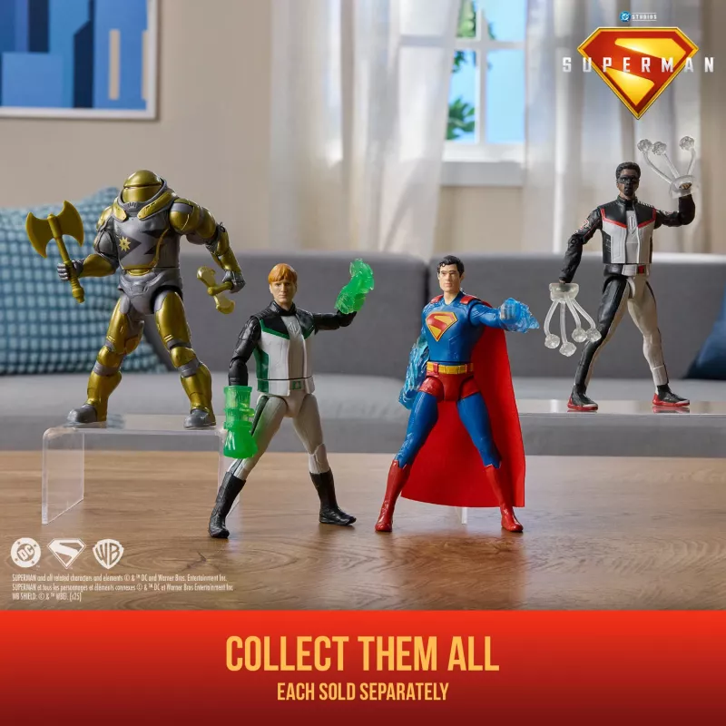 DC Comics, SUPERMAN, Mr. Terrific, Epic Strike actiefiguur, 15 cm groot, authentiek filmdesign, inclusief 2 accessoires, speelgoed voor jongens en meisjes vanaf 4 jaar