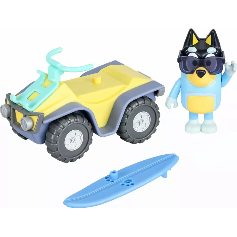 Moose Toys Bluey S9 figuur & voertuigset strandquad met Bandit