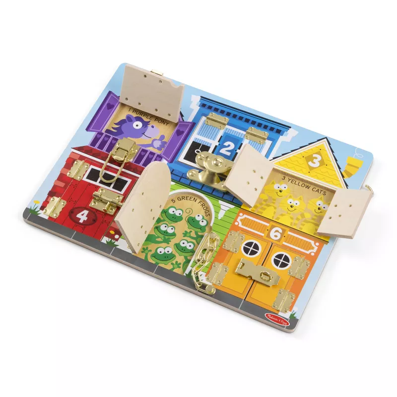 Melissa & Doug MDT MSK Latches Board Display GML, 3 jaar, Hout, Meerkleurig