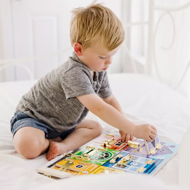 Melissa & Doug MDT MSK Latches Board Display GML, 3 jaar, Hout, Meerkleurig
