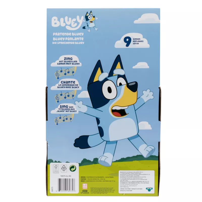Moose Toys Pratende BLUEY, Cartoon character, 3 jaar, Geluid, AA, Batterijen inbegrepen