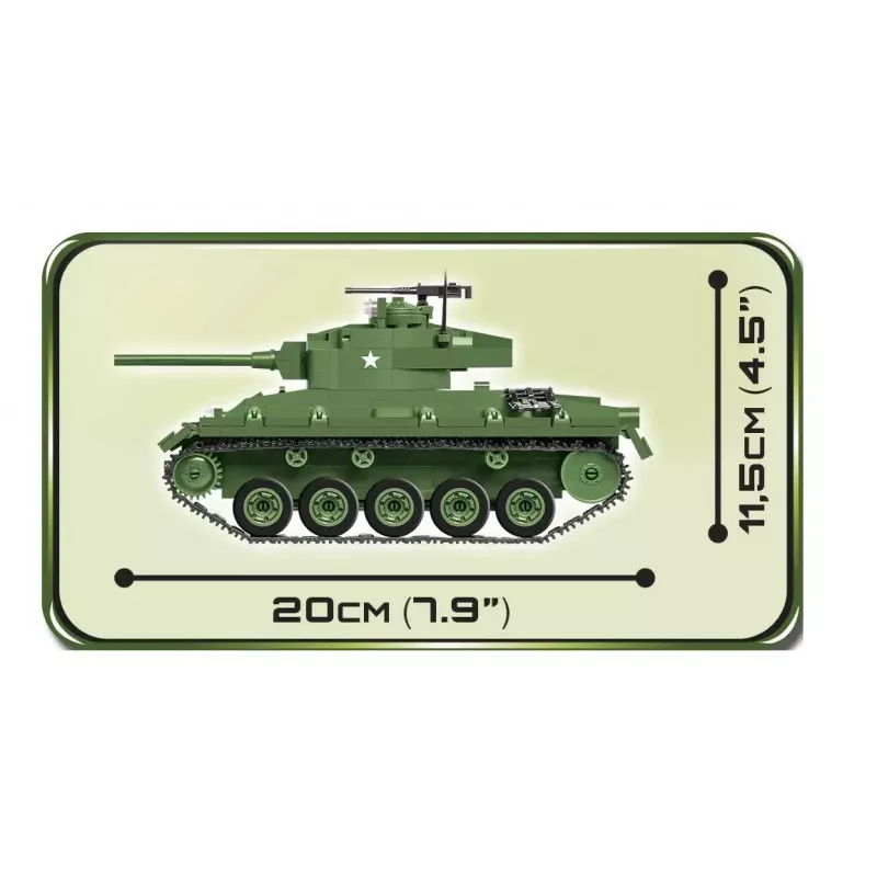 Bouwstenen tank Cobi M24 Chaffee model op schaal 1:35, Cobi-2543